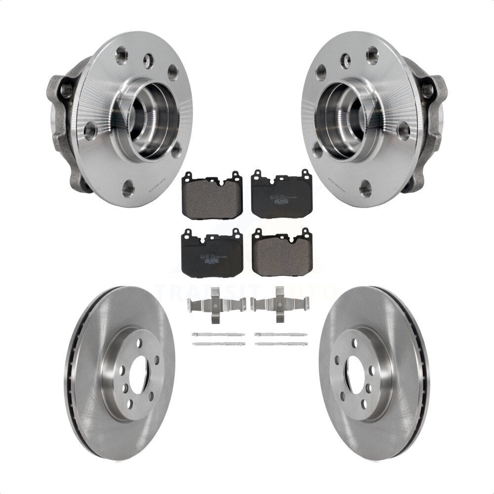 Front Hub Bearing Brake Rotor Pads Kit For 17-20 Mini Cooper Clubman S With Sport Package KBB-126490