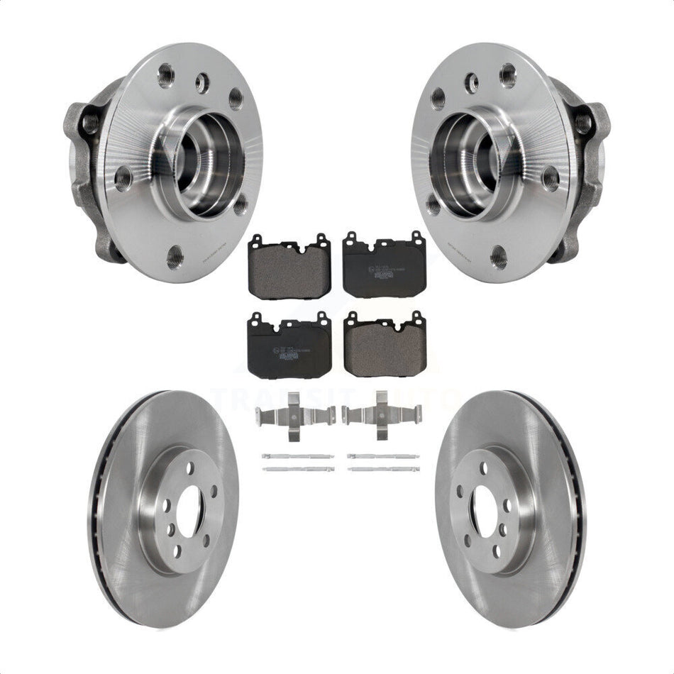 Front Hub Bearing Brake Rotor Pads Kit For 17-20 Mini Cooper Clubman S With Sport Package KBB-126490