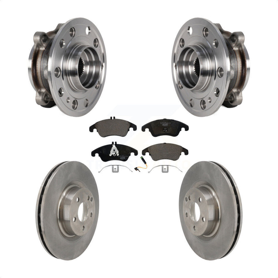 Front Hub Bearing Assembly Disc Brake Rotors And Pads Kit For 2017 Mercedes-Benz E400 AWD KBB-126495