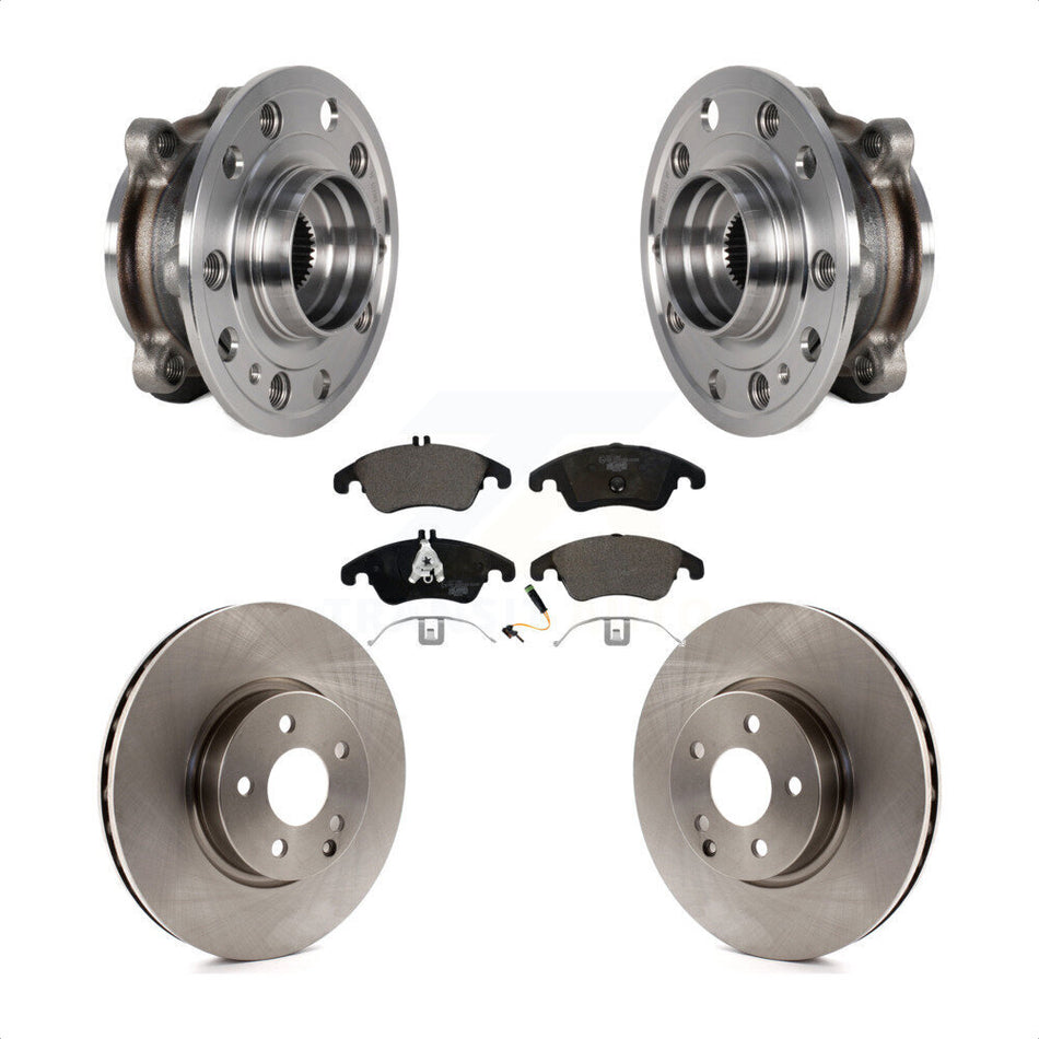 Front Hub Bearing Assembly Disc Brake Rotors And Pads Kit For 2017 Mercedes-Benz E400 AWD KBB-126496