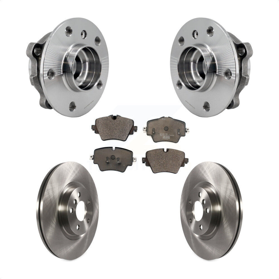 Front Hub Bearing Brake Rotor & Pads Kit For BMW X1 Mini Cooper Countryman X2 228i xDrive KBB-126497