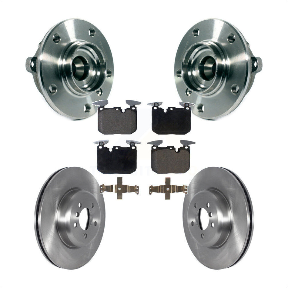 Front Hub Bearing Disc Brake Rotor & Pads Kit For BMW 335i xDrive 435i Gran Coupe 340i GT KBB-126500