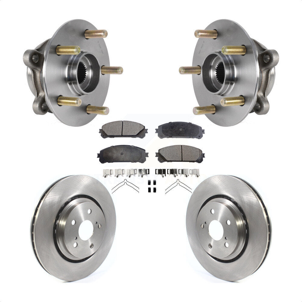 Front Hub Bearing Assembly Disc Brake Rotor Pad Kit For Lexus RX350 RX450h RX350L RX450hL KBB-126502