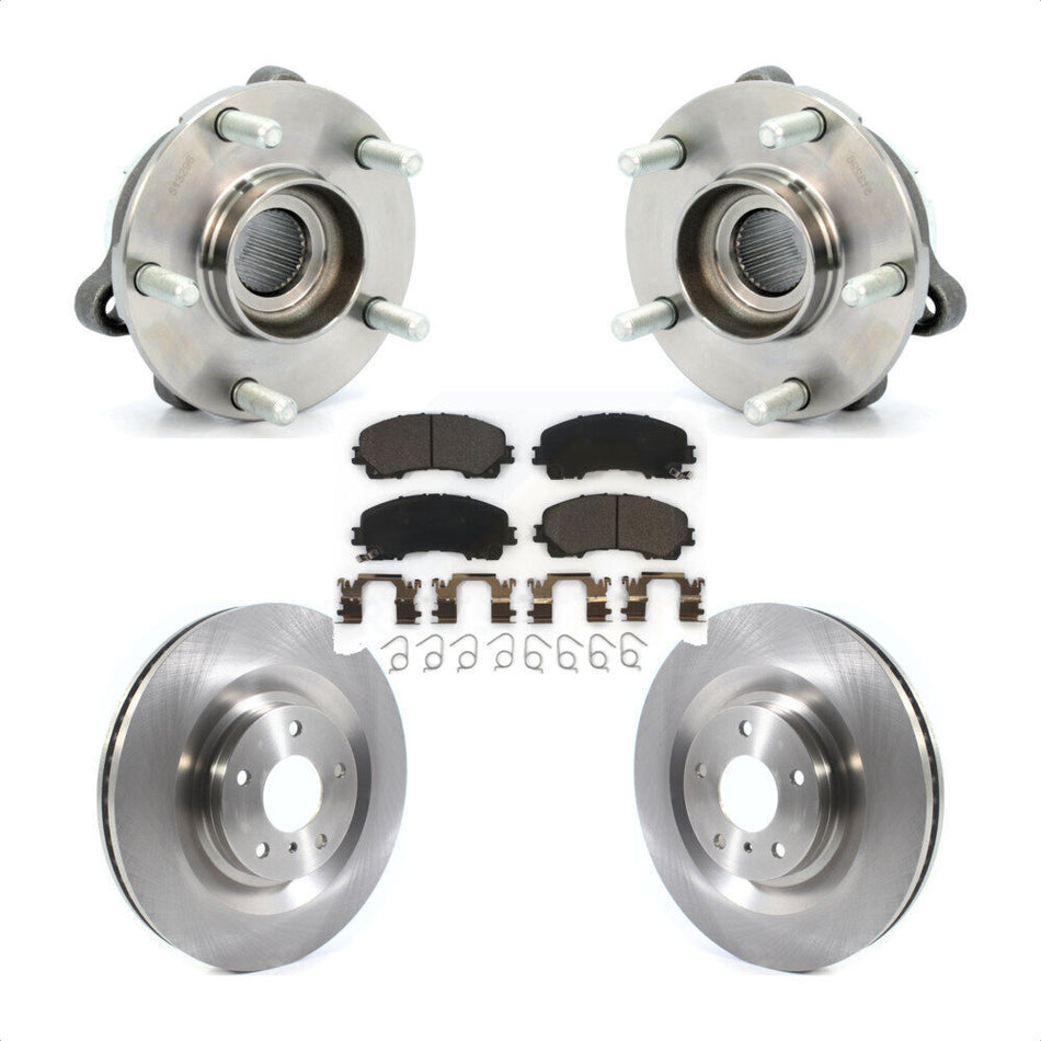 Front Hub Bearing Assembly Disc Brake Rotors And Pads Kit For 2019-2021 INFINITI QX50 KBB-126504
