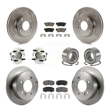 Front Rear Hub Bearing Brake Rotor Pad Kit (10Pc) For Kia Magentis 4-Wheel ABS From 10 05 KBB-126537