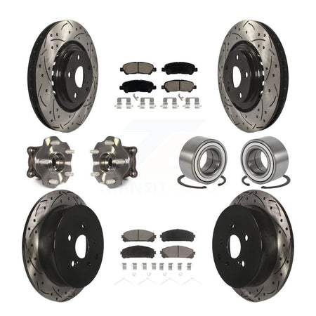 Front Rear Hub Bearing Coated Disc Brake Rotors And Pads Kit (10Pc) For Toyota Highlander KBB-126592