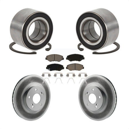 Front Wheel Bearing Coated Brake Rotor And Pad Kit For 2005 Honda Accord Hybrid with 3.0L KBB-126669