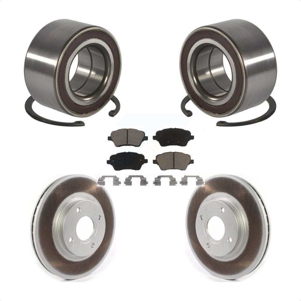Front Wheel Bearing Coated Disc Brake Rotors And Pads Kit For 2014-2019 Ford Fiesta ST KBB-126672