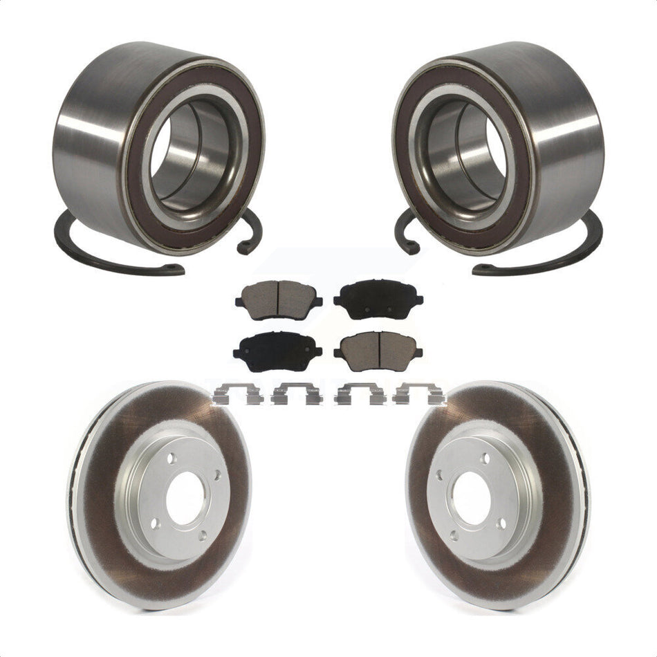 Front Wheel Bearing Coated Disc Brake Rotors And Pads Kit For 2014-2019 Ford Fiesta ST KBB-126672