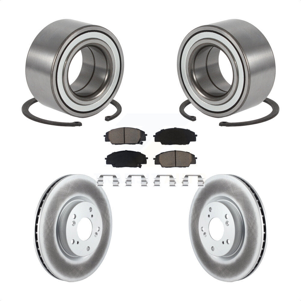 Front Wheel Bearing Coated Disc Brake Rotors And Pads Kit For 2002-2006 Acura RSX Type-S KBB-126673