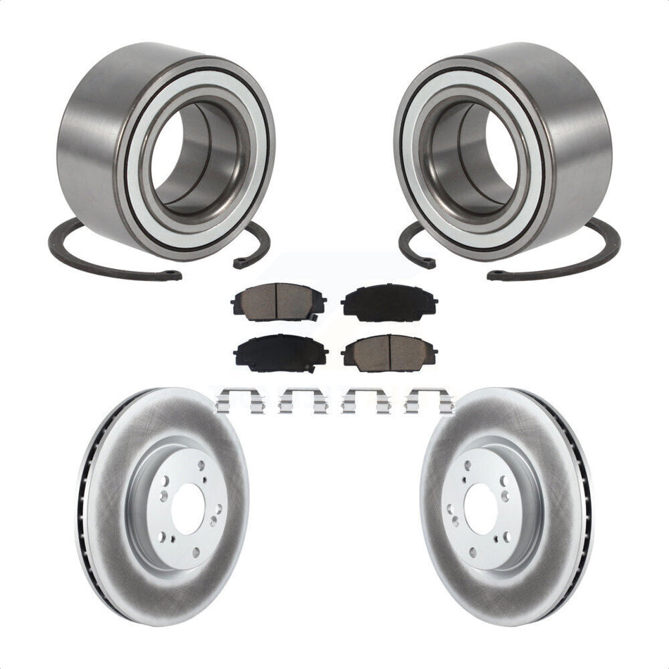 Front Wheel Bearing Coated Disc Brake Rotors And Pads Kit For 2002-2006 Acura RSX Type-S KBB-126673