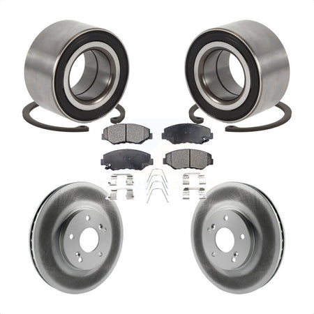 Front Wheel Bearing Coated Brake Rotor And Pad Kit For 2005 Honda Accord Hybrid with 3.0L KBB-126693