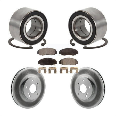 Front Wheel Bearing Coated Disc Brake Rotors And Semi-Metallic Pads Kit For Honda Accord KBB-126694