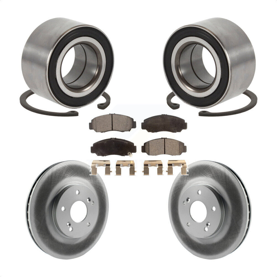 Front Wheel Bearing Coated Disc Brake Rotors And Semi-Metallic Pads Kit For Honda Accord KBB-126694