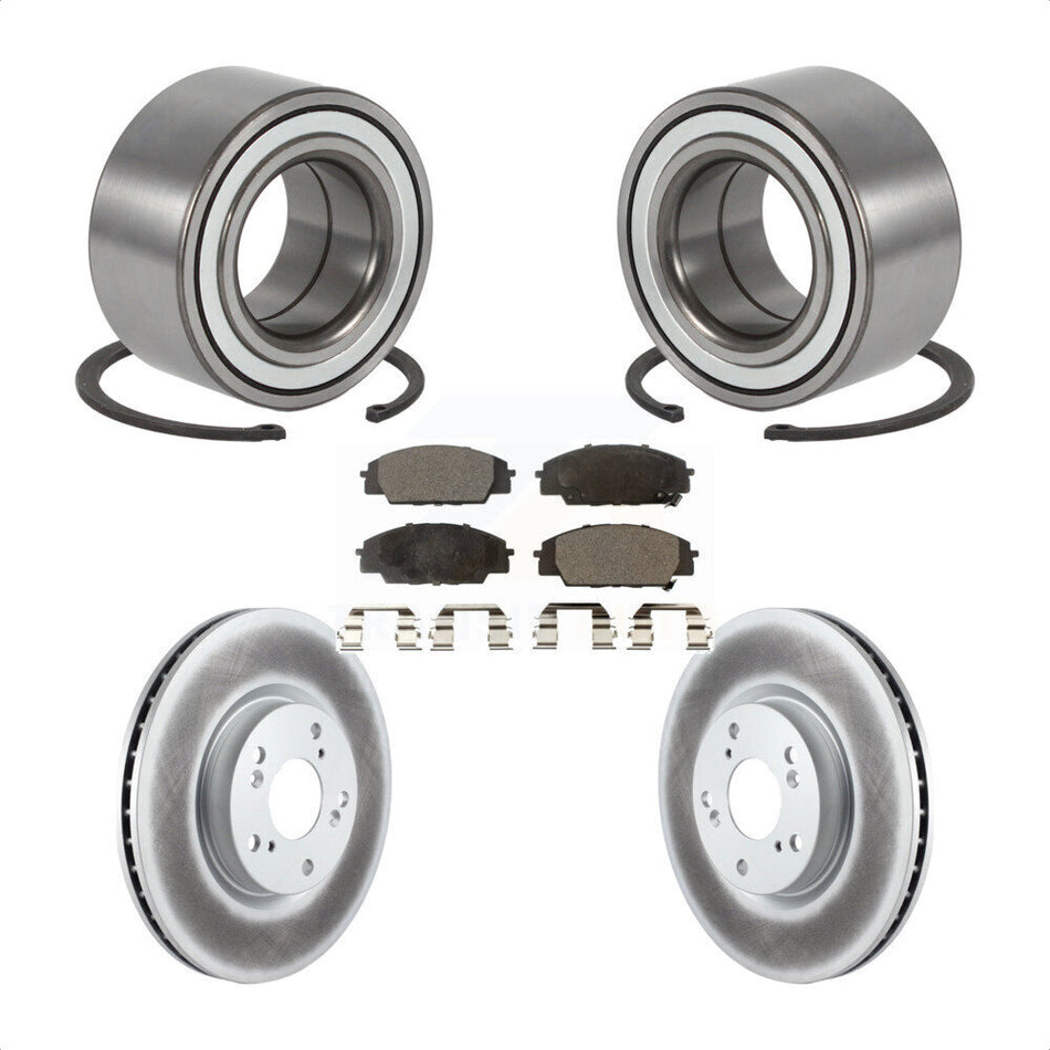 Front Wheel Bearing Coated Disc Brake Rotors And Pads Kit For 2002-2006 Acura RSX Type-S KBB-126695