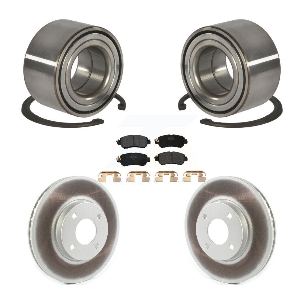 Front Wheel Bearing Coated Disc Brake Rotors And Pads Kit For Nissan Kicks Versa KBB-126699
