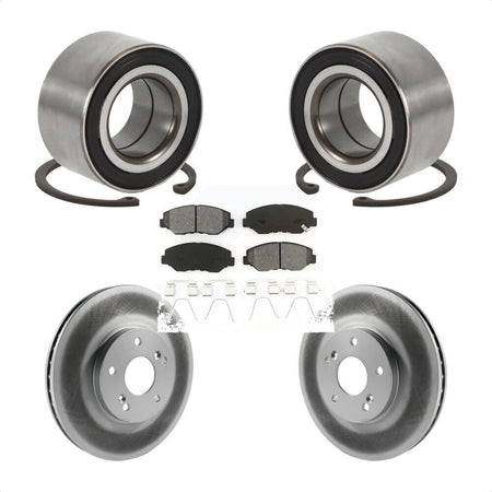 Front Wheel Bearing Coated Brake Rotor And Pad Kit For 2005 Honda Accord Hybrid with 3.0L KBB-126717