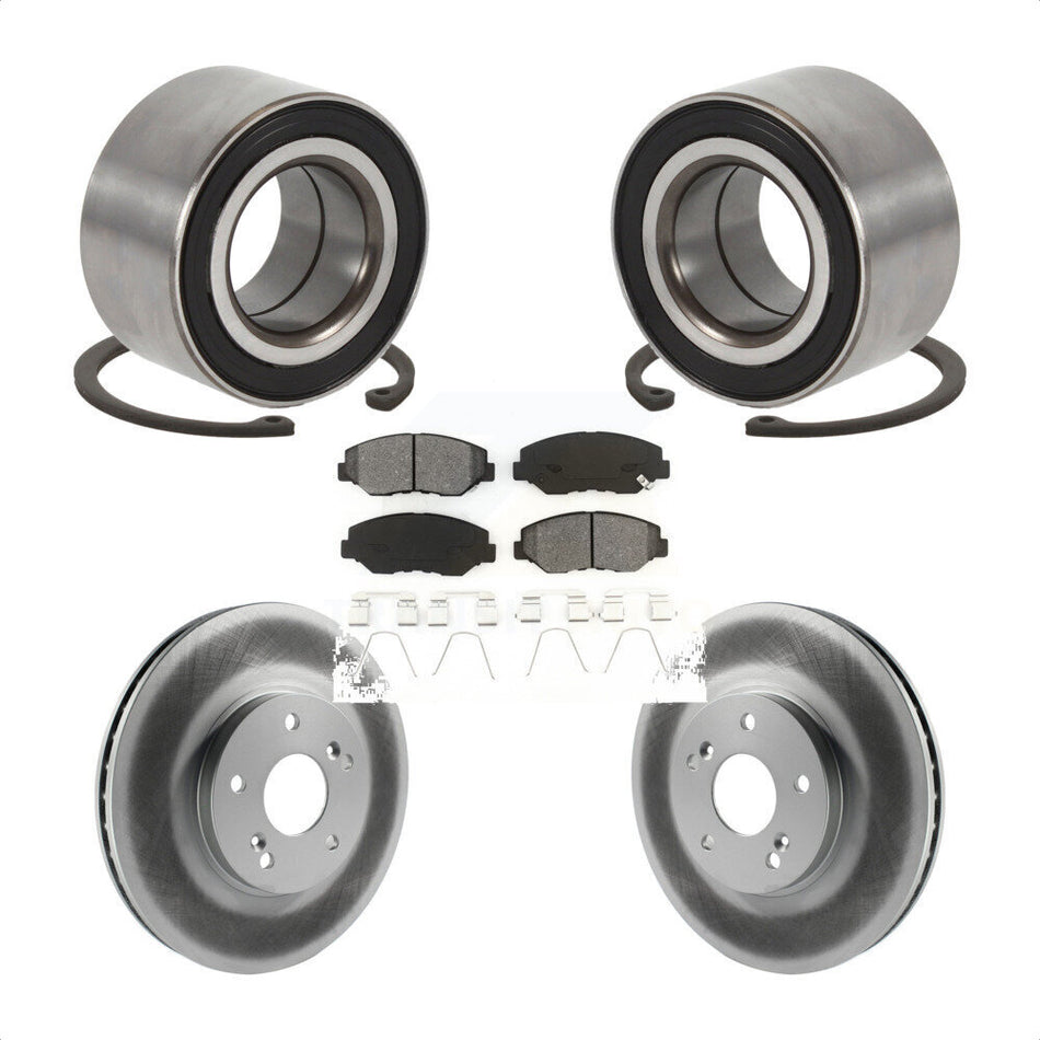 Front Wheel Bearing Coated Brake Rotor And Pad Kit For 2005 Honda Accord Hybrid with 3.0L KBB-126717
