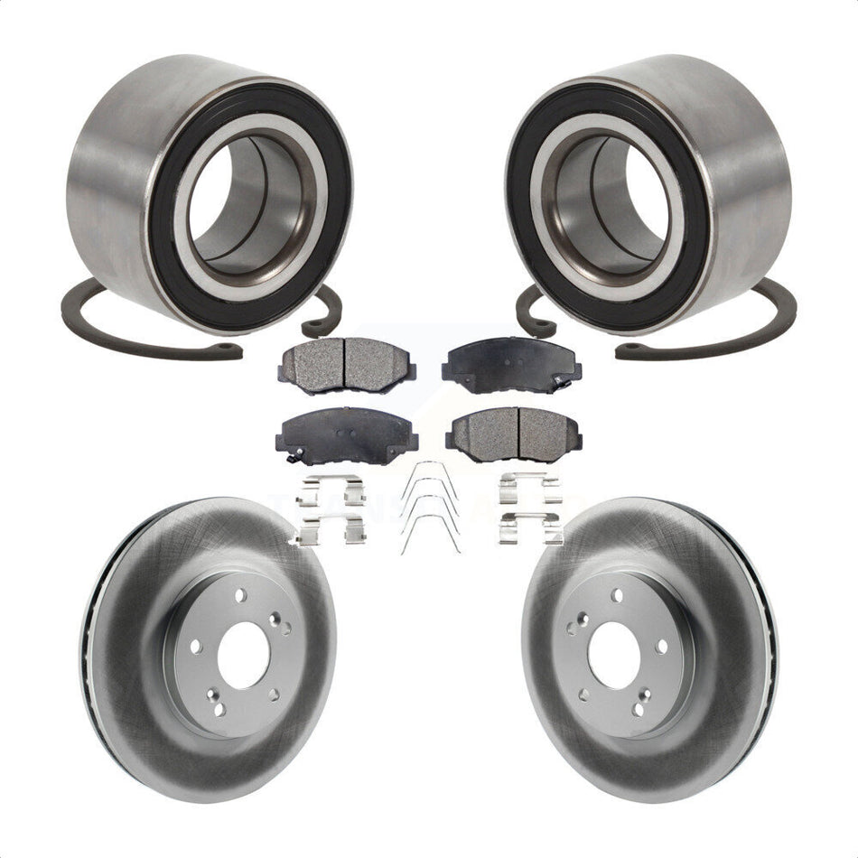 Front Wheel Bearing Coated Brake Rotor And Pad Kit For 2005 Honda Accord Hybrid with 3.0L KBB-126736
