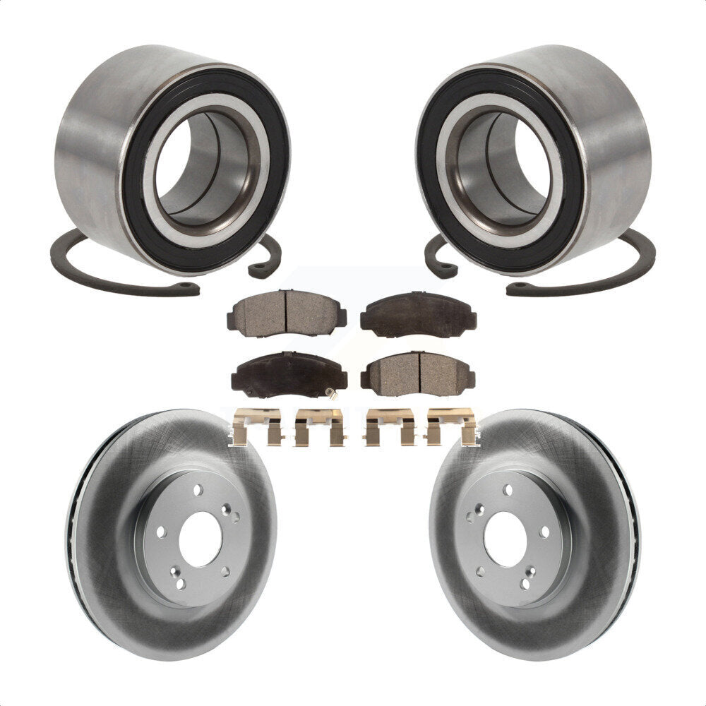 Front Wheel Bearing Coated Disc Brake Rotors And Ceramic Pads Kit For Honda Accord KBB-126737