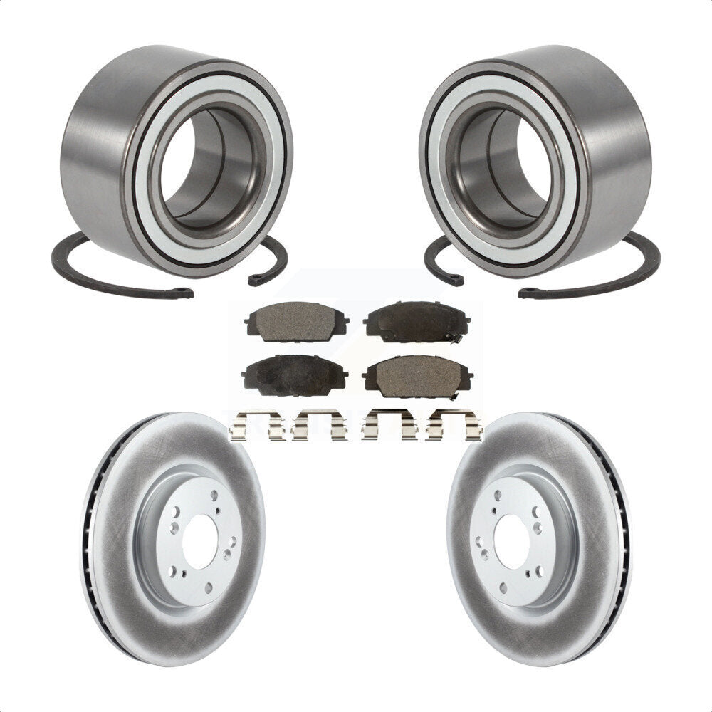 Front Wheel Bearing Coated Disc Brake Rotors And Pads Kit For 2002-2006 Acura RSX Type-S KBB-126740