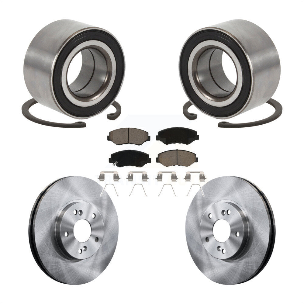 Front Wheel Bearing Brake Rotor Pads Kit For Honda Accord With 300mm Diameter KBB-126747