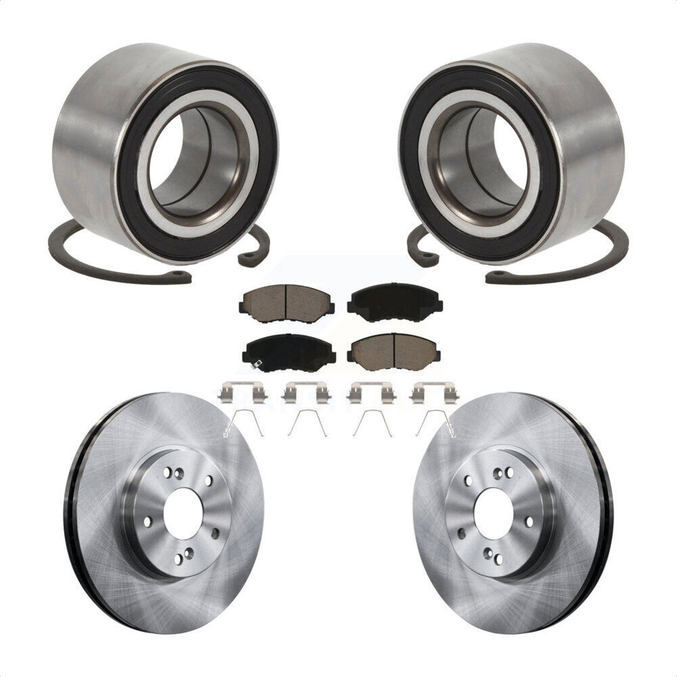 Front Wheel Bearing Brake Rotor Pads Kit For Honda Accord With 300mm Diameter KBB-126747