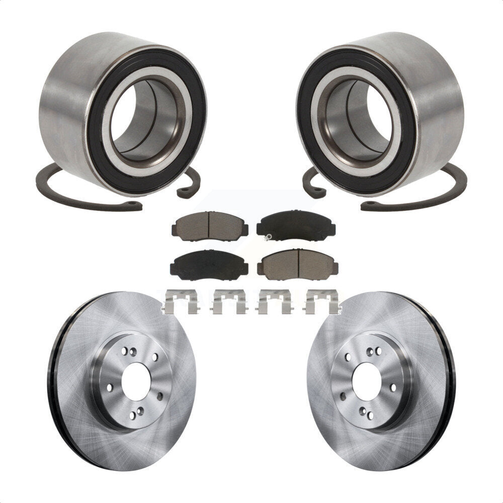 Front Wheel Bearing Disc Brake Rotors And Ceramic Pads Kit For Honda Accord KBB-126748