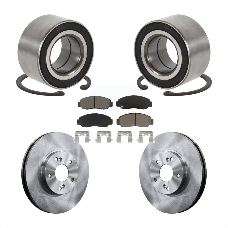 Front Wheel Bearing Disc Brake Rotors And Ceramic Pads Kit For Honda Accord KBB-126748