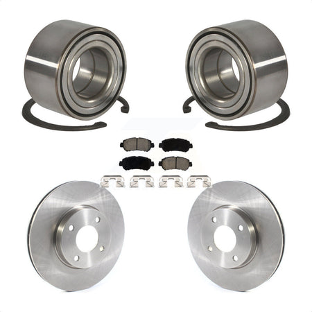 Front Wheel Bearing Disc Brake Rotors And Ceramic Pads Kit For Nissan Kicks Versa KBB-126750