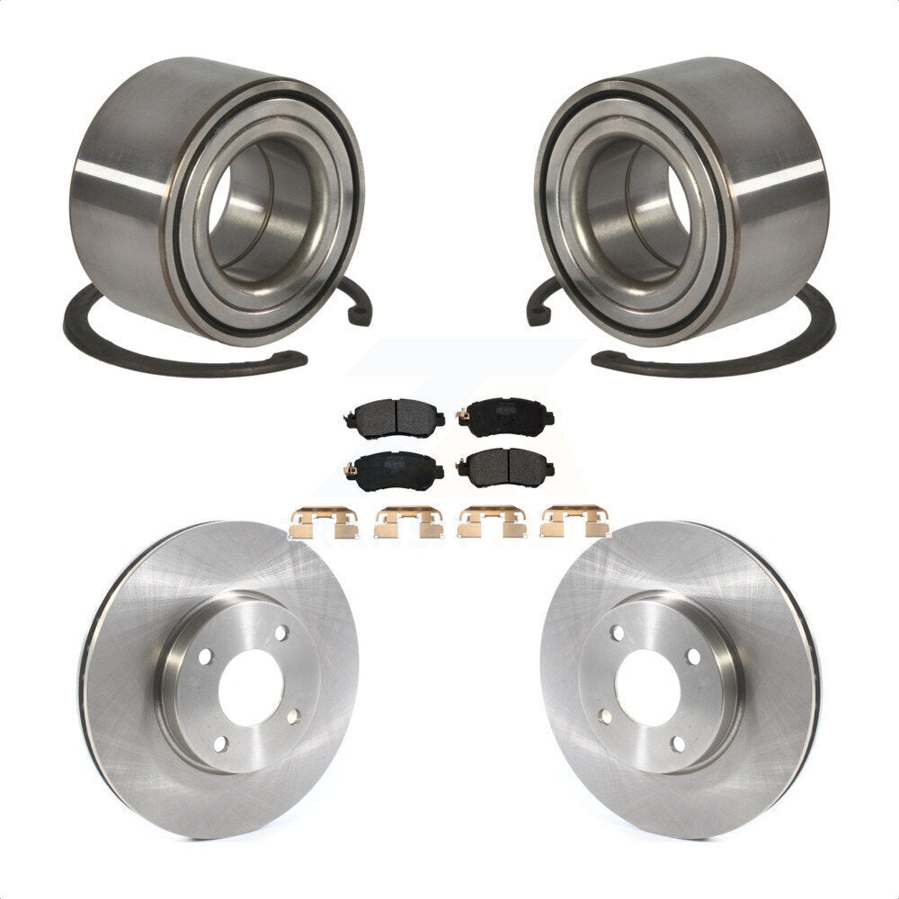 Front Wheel Bearing Disc Brake Rotors And Semi-Metallic Pads Kit For Nissan Kicks Versa KBB-126751