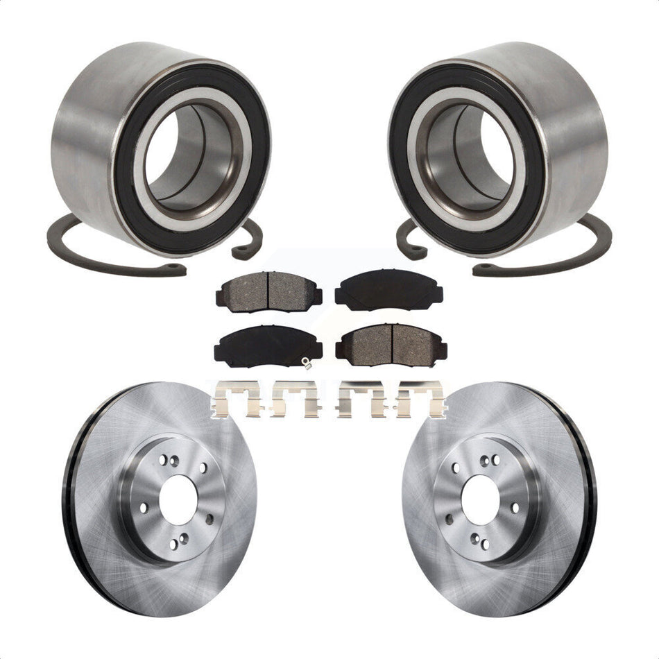 Front Wheel Bearing Disc Brake Rotors And Semi-Metallic Pads Kit For Honda Accord KBB-126756