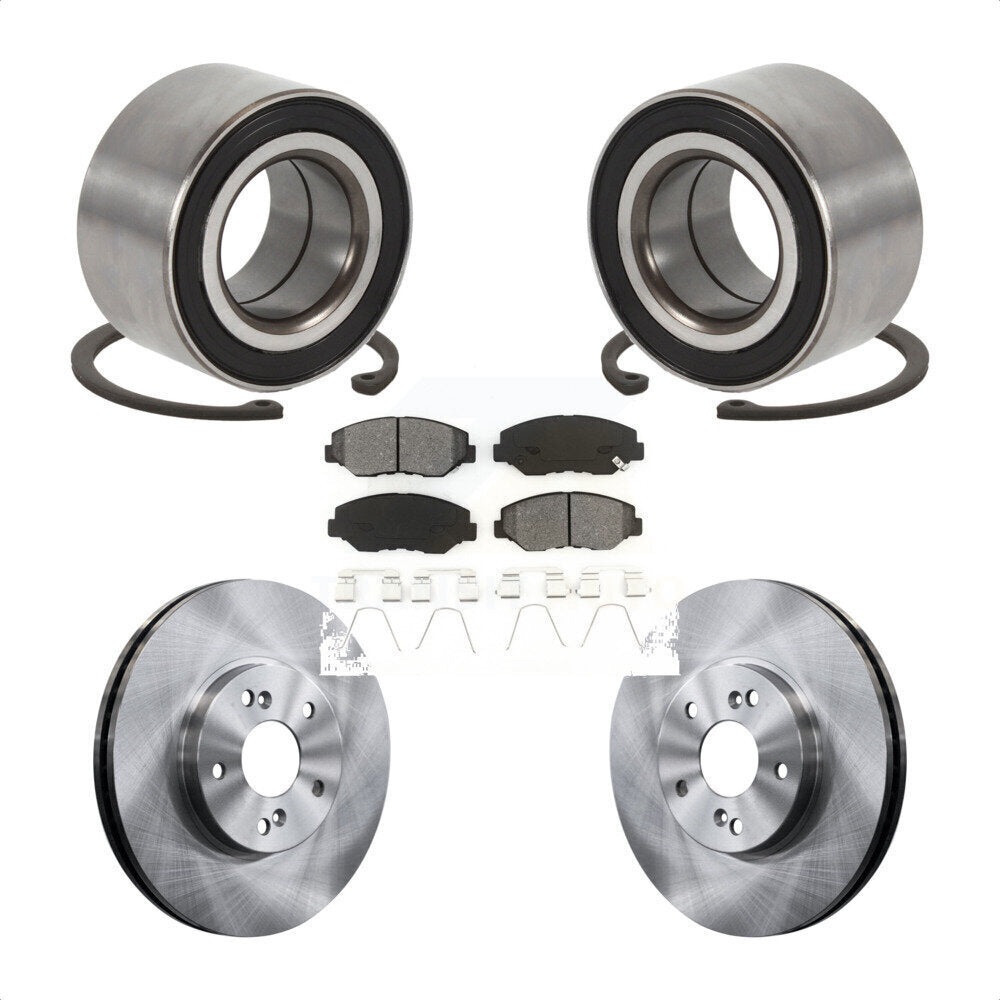 Front Wheel Bearing Brake Rotor Pads Kit For Honda Accord With 300mm Diameter KBB-126757