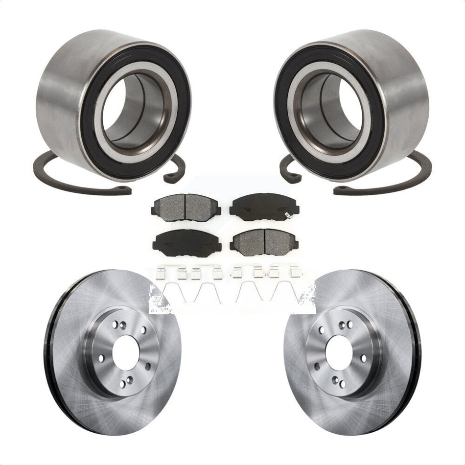 Front Wheel Bearing Brake Rotor Pads Kit For Honda Accord With 300mm Diameter KBB-126757