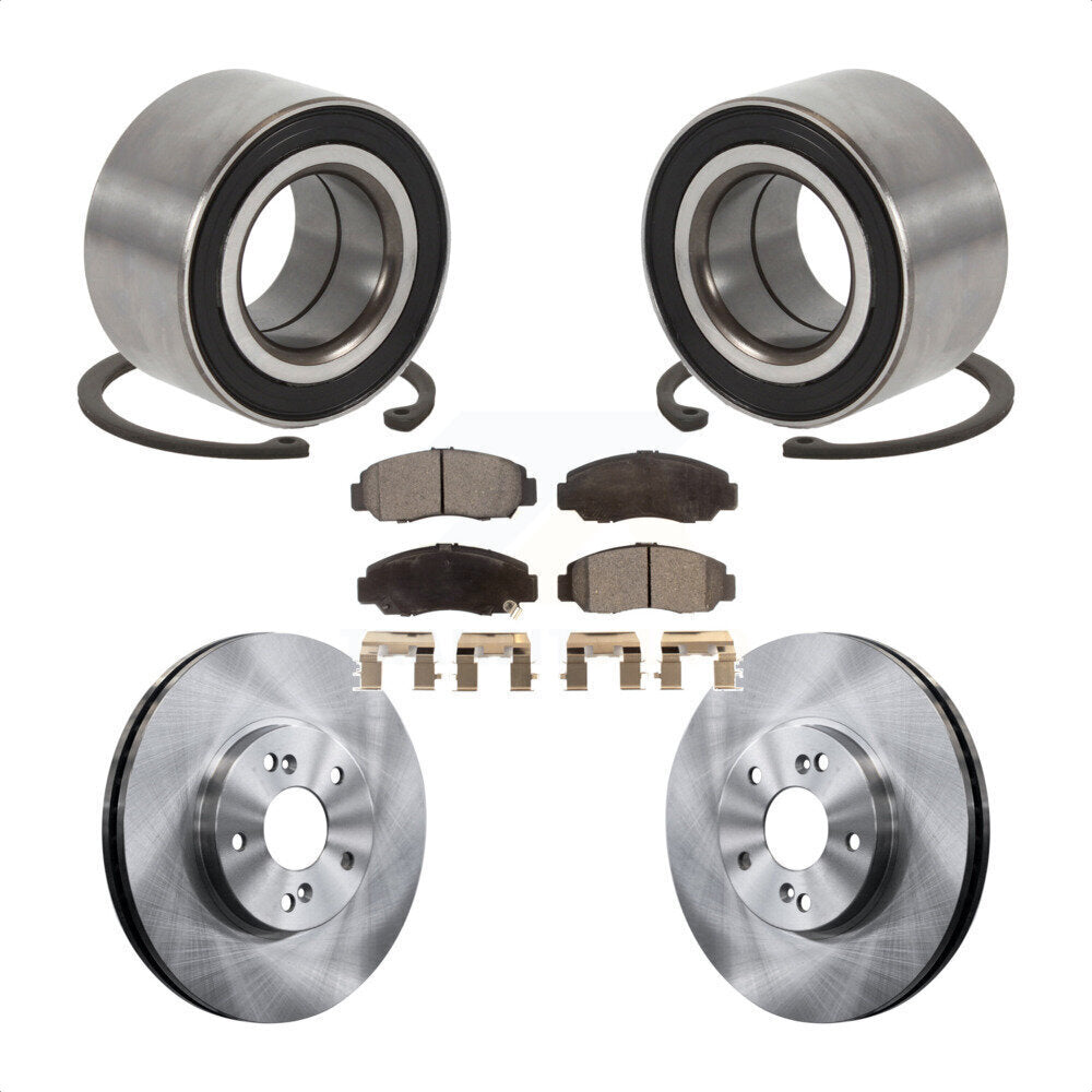 Front Wheel Bearing Disc Brake Rotors And Ceramic Pads Kit For Honda Accord KBB-126760