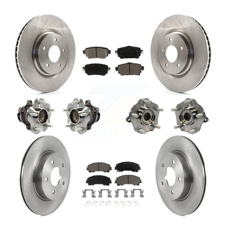 Front Rear Hub Bearings Disc Brake Rotors And Ceramic Pads Kit (10Pc) For Nissan Rogue KBB-126767