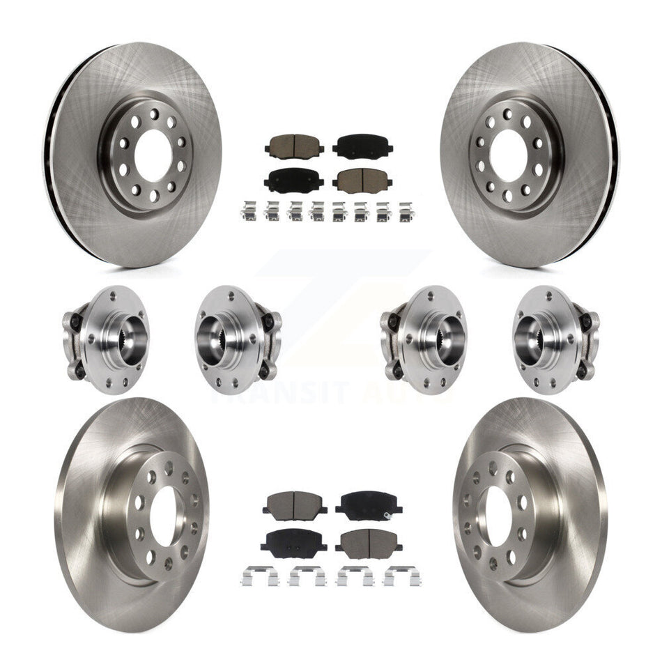 Front Rear Hub Bearings Disc Brake Rotors And Pads Kit (10Pc) For Jeep Renegade Fiat 500X KBB-126781