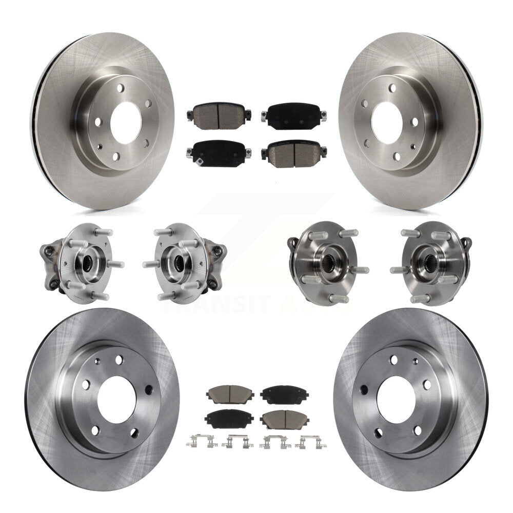 Front Rear Hub Bearing Disc Brake Rotors And Pads Kit (10Pc) For 2019-2021 Mazda CX-3 AWD KBB-126785