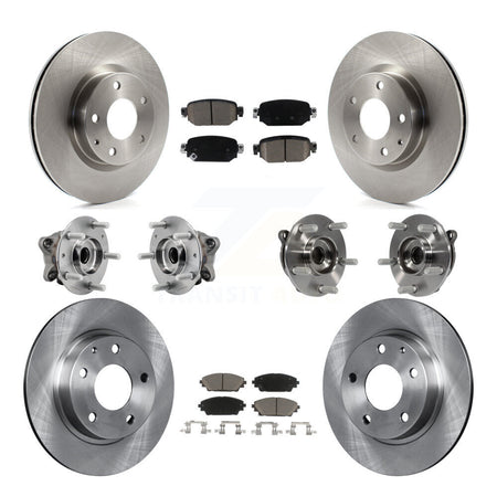 Front Rear Hub Bearing Disc Brake Rotors And Pads Kit (10Pc) For 2019-2021 Mazda CX-3 AWD KBB-126785