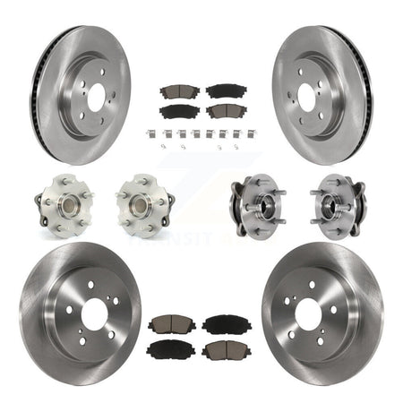 Front Rear Hub Bearing Brake Rotor And Pad Kit (10Pc) For Toyota RAV4 FWD with GAS engine KBB-126800
