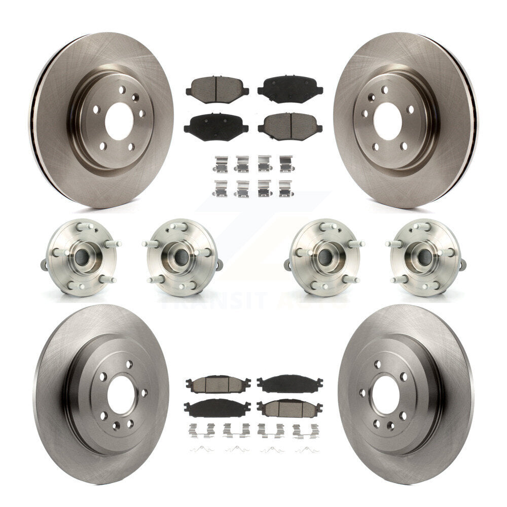 Front Rear Hub Bearing Brake Rotor Pads Kit (10Pc) For 15 Ford Explorer Limited/Sport/XLT KBB-126804