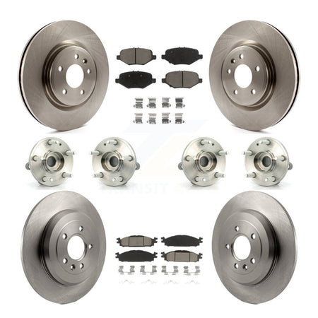 Front Rear Hub Bearing Brake Rotor Pads Kit (10Pc) For 15 Ford Explorer Limited/Sport/XLT KBB-126804