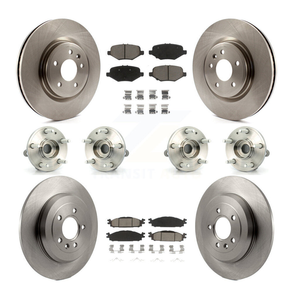 Front Rear Hub Bearing Brake Rotor Pads Kit (10Pc) For 15 Ford Explorer Limited/Sport/XLT KBB-126804