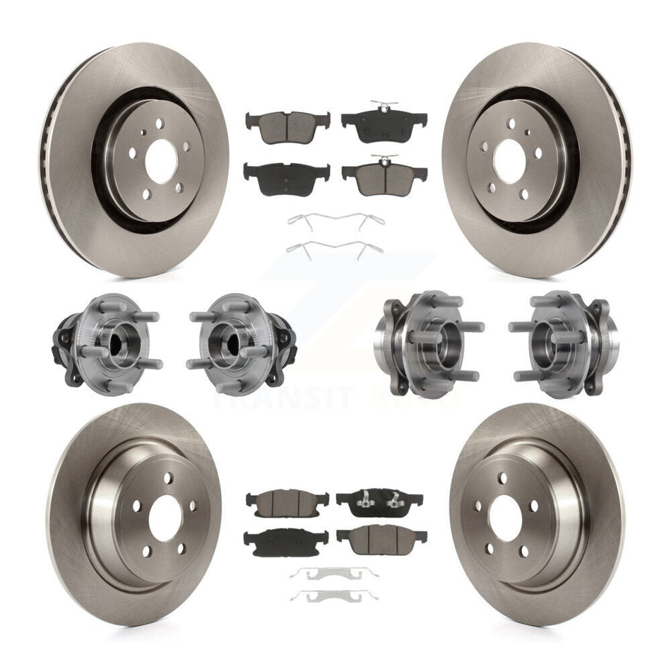 Front Rear Hub Bearing Brake Rotor Pads Kit (10Pc) For Ford Edge Lincoln Nautilus MKX FWD KBB-126805
