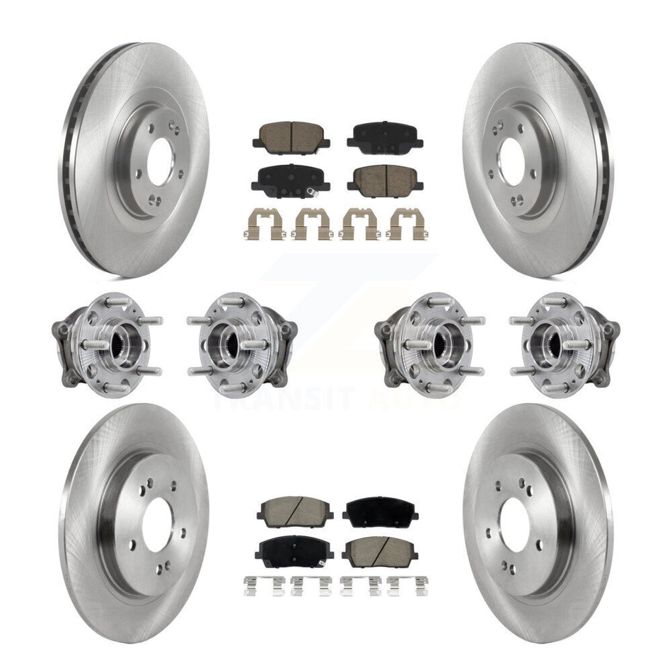 Front Rear Hub Bearing Brake Rotor Pads Kit (10Pc) For Hyundai Palisade Kia Telluride AWD KBB-126807