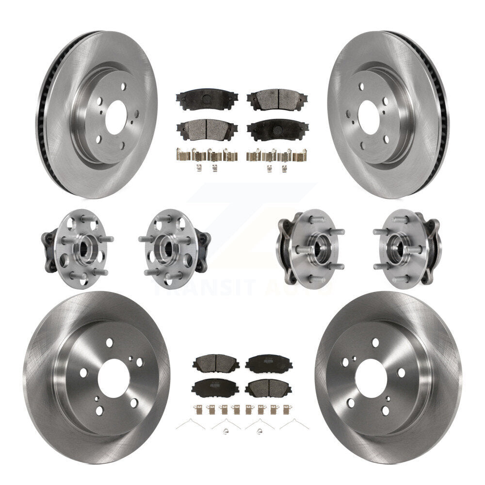 Front Rear Hub Bearing Brake Rotor And Pad Kit (10Pc) For Toyota Camry Lexus ES250 Avalon KBB-126826