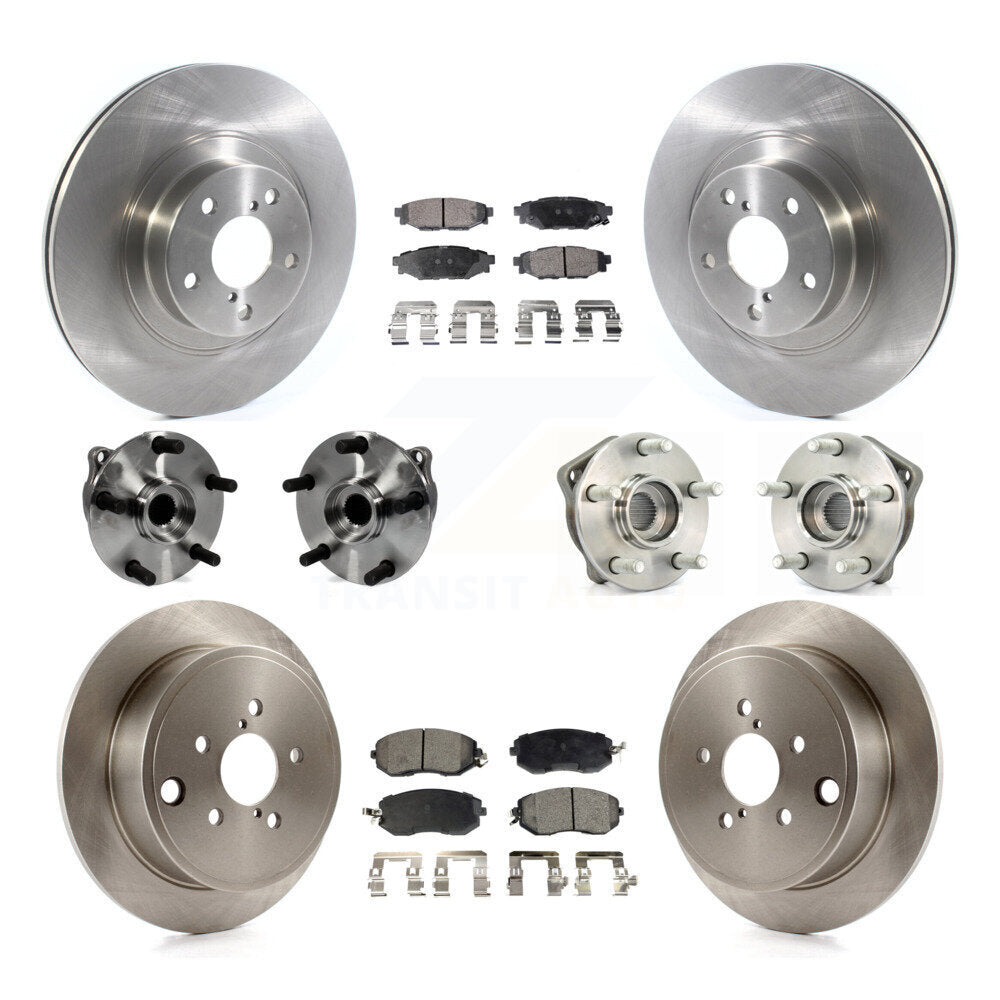 Front Rear Hub Bearings Assembly Disc Brake Rotors And Pads Kit (10Pc) For Subaru Impreza KBB-126834