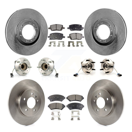 Front Rear Hub Bearing Brake Rotor Pads Kit (10Pc) For 2005 Pontiac Montana 3 Hole Flange KBB-126836