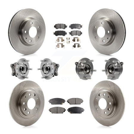 Front Rear Hub Bearing Disc Brake Rotors And Pads Kit (10Pc) For 2016-2018 Mazda CX-3 AWD KBB-126851