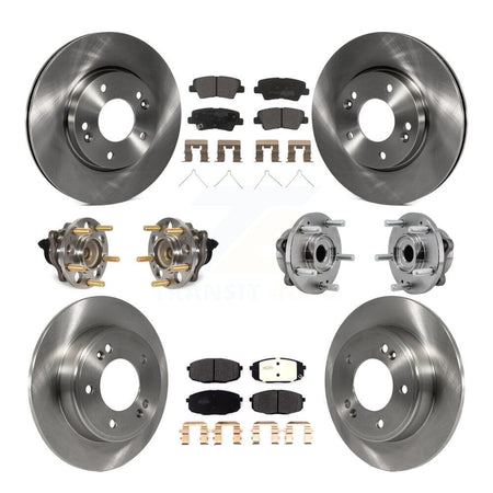 Front Rear Hub Bearing Brake Rotor Pads Kit (10Pc) For 17-19 Kia Soul Naturally Aspirated KBB-126854
